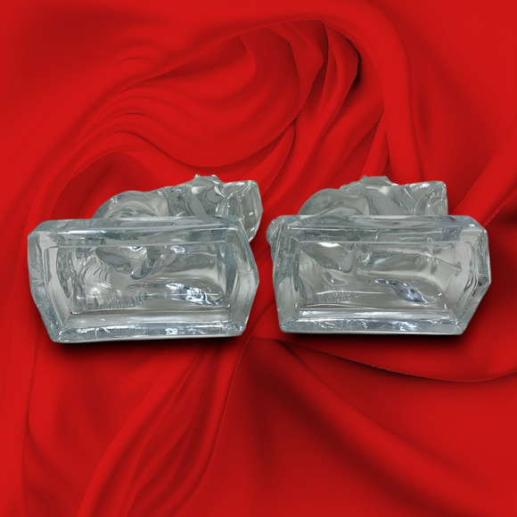Vintage Mid Century MCM L. E. Smith Glass Horse Bookends Clear Modern Art Deco - Picture 5 of 6